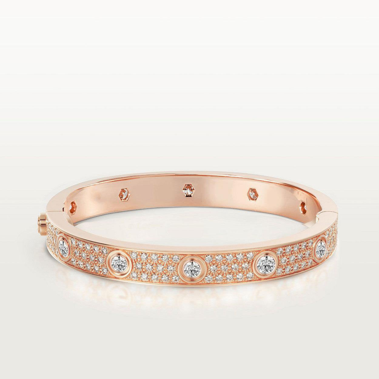 [Kincade Jewelery]LOVE BRACELET 6.1MM DIAMOND-PAVED 10 BIG DIAMONDS