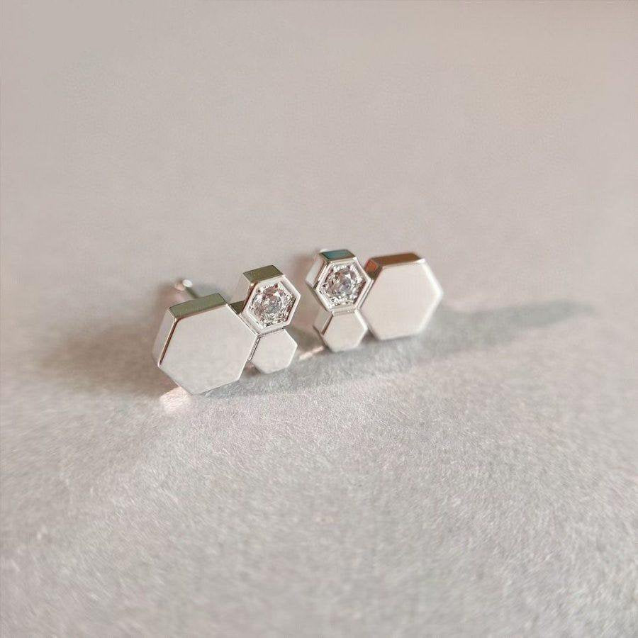 [Kincade Jewelery]BEE LOVE SILVER DIAMOND EARRINGS