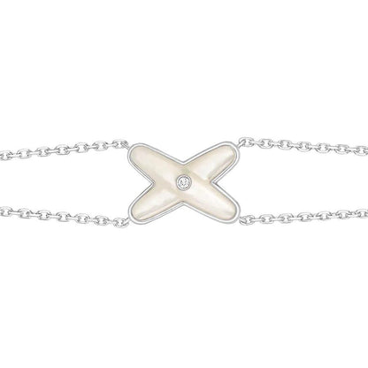 [Kincade Jewelery]JEUX BRACELET WHITE MOP SILVER 1 DIAMOND