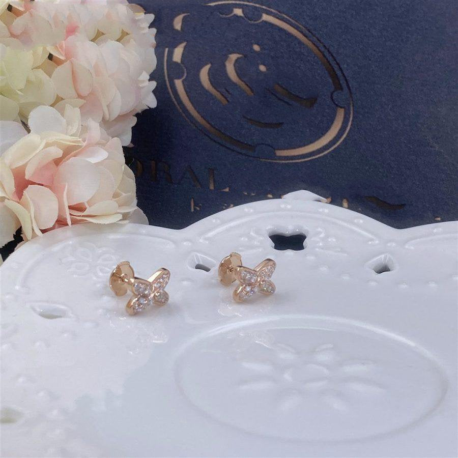 [Kincade Jewelery]JEUX DE PINK GOLD DIAMOND EARRINGS