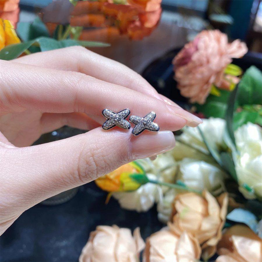 [Kincade Jewelery]JEUX DE SILVER DIAMOND EARRINGS