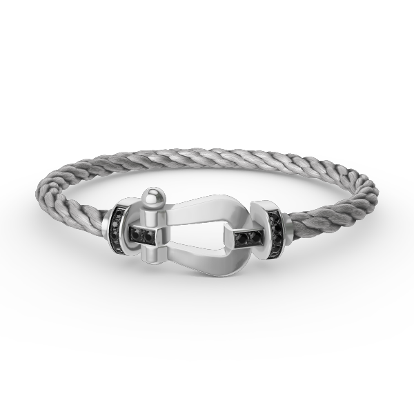 [Kincade Jewelery]FORCE LARGE HORSESHOE BLACK DIAMOND BRACELET SILVER