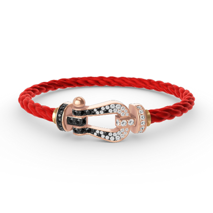 [Kincade Jewelery]FORCE LARGE HORSESHOE BLACK WHITE DIAMOND BRACELET ROSE GOLD