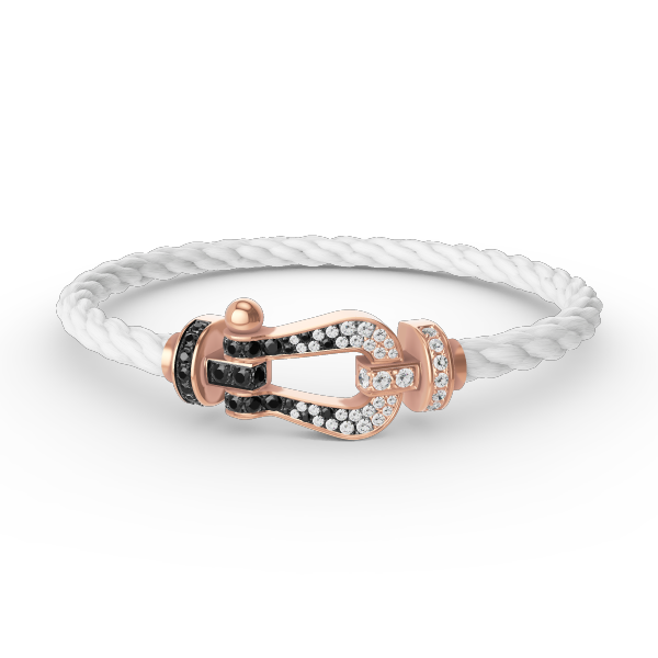 [Kincade Jewelery]FORCE LARGE HORSESHOE BLACK WHITE DIAMOND BRACELET ROSE GOLD