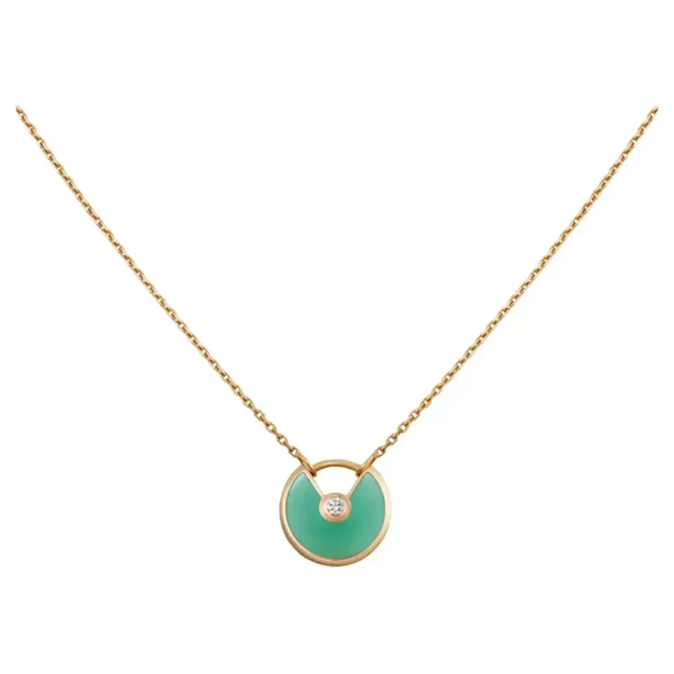 [Kincade Jewelery]AMULETTE GOLD MALACHITE NECKLACE