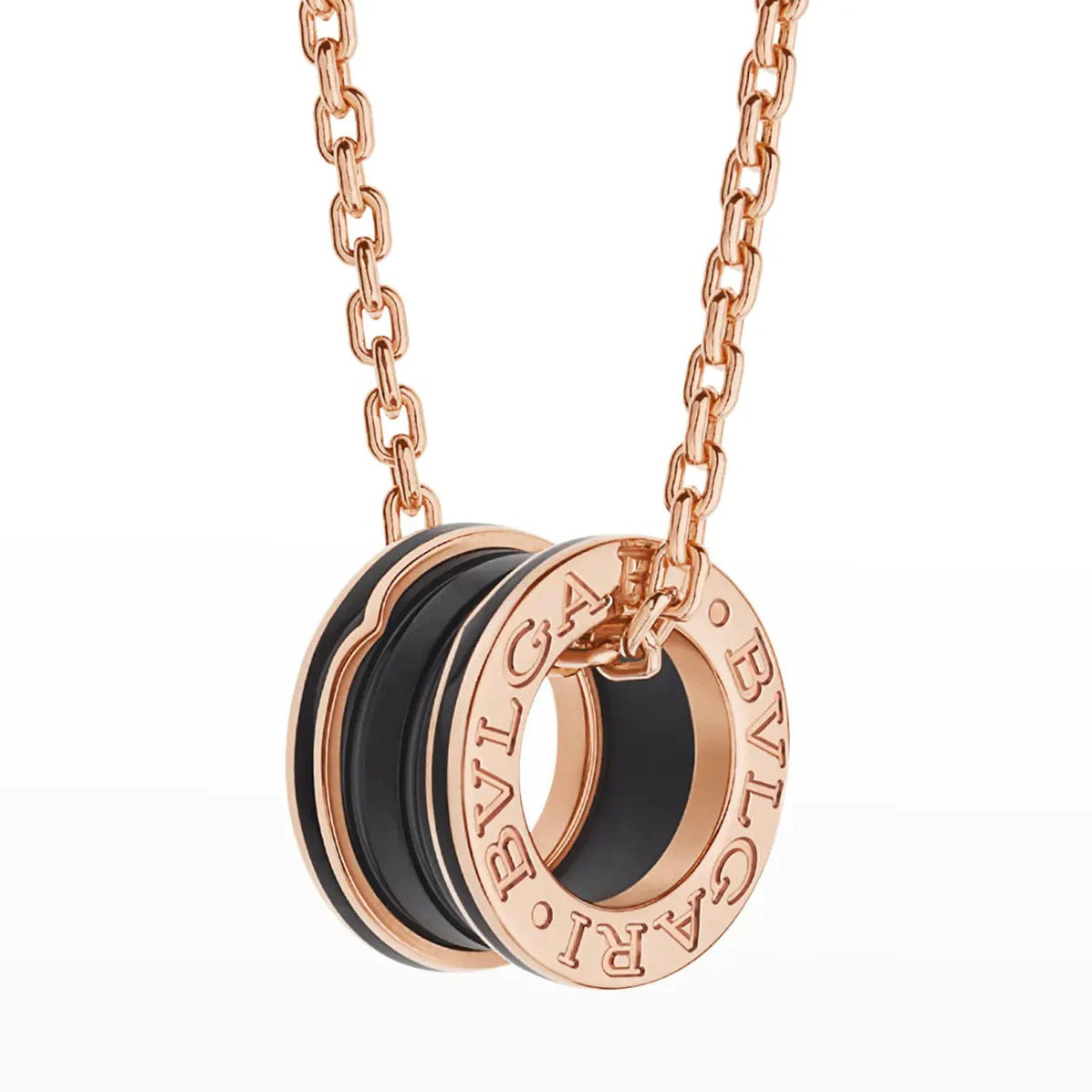 [Kincade Jewelery]ZERO 1 BLACK CERAMIC PINK GOLD NECKLACE