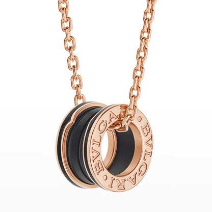 [Kincade Jewelery]ZERO 1 BLACK CERAMIC PINK GOLD NECKLACE