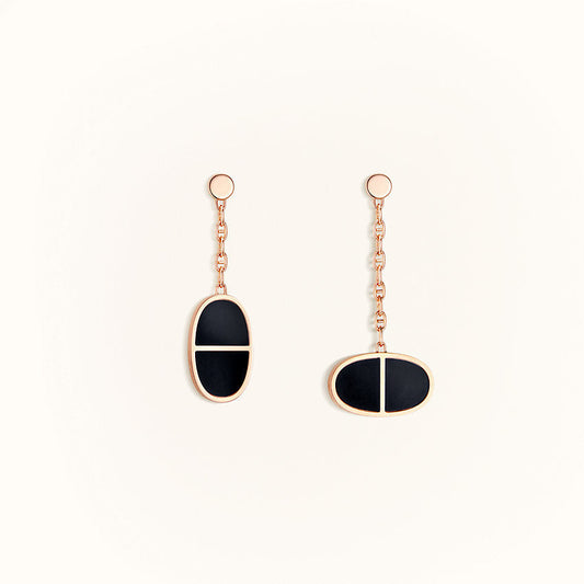 [Kincade Jewelery]CHAINE VERSO BLACK CERAMIC EARRINGS