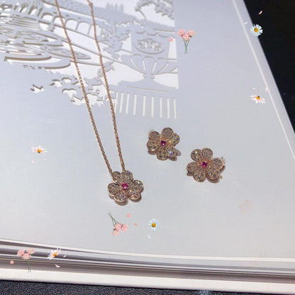[Kincade Jewelery]FRIVOLE ROSE GOLD FLOWER DIAMOND NECKLACE