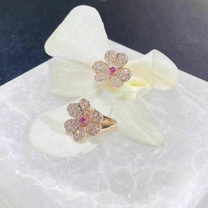 [Kincade Jewelery]FRIVOLE PINK GOLD FLOWER DIAMOND EARRINGS