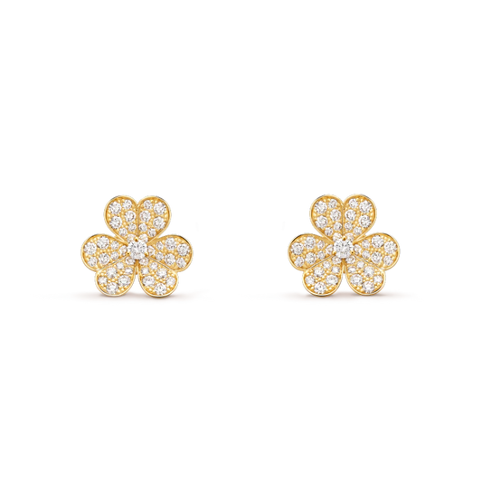 [Kincade Jewelery]FRIVOLE GOLD FLOWER DIAMOND EARRINGS