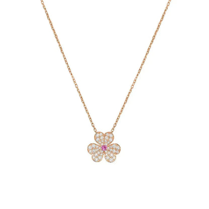 [Kincade Jewelery]FRIVOLE ROSE GOLD FLOWER DIAMOND NECKLACE
