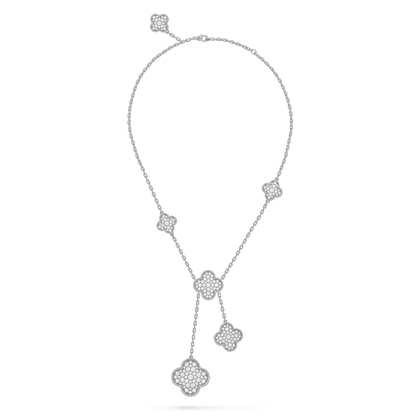 [Kincade Jewelery]Kincade 5 MOTIFS SILVER DIAMONDS NECKLACE