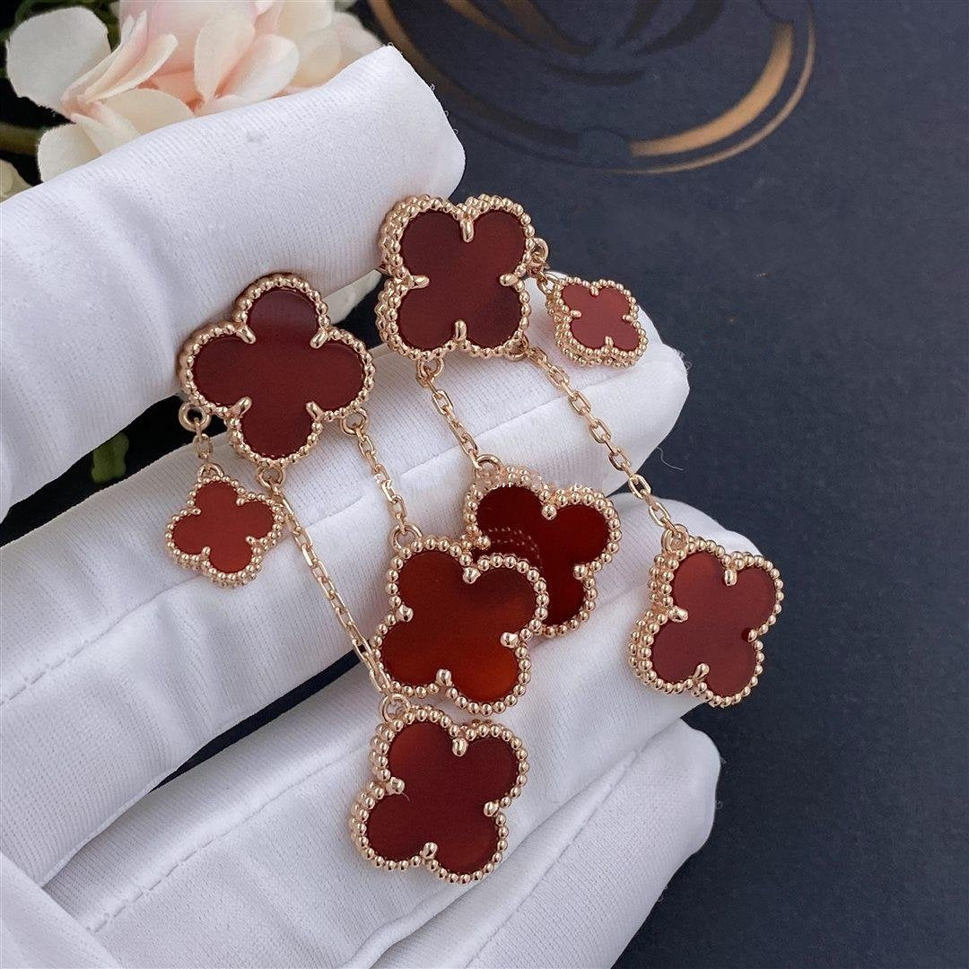 [Kincade Jewelery]Kincade EARRINGS CARNELIAN 4 MOTIFS PINK GOLD