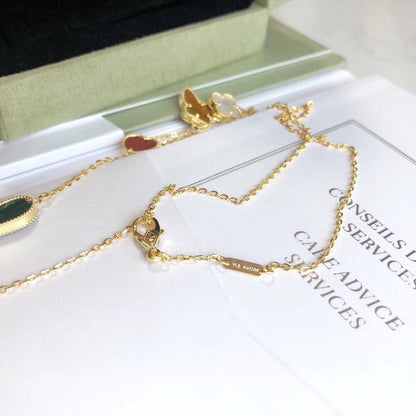 [Kincade Jewelery]LUCKY SPRING 4 MOTIFS ROSE GOLD NECKLACE