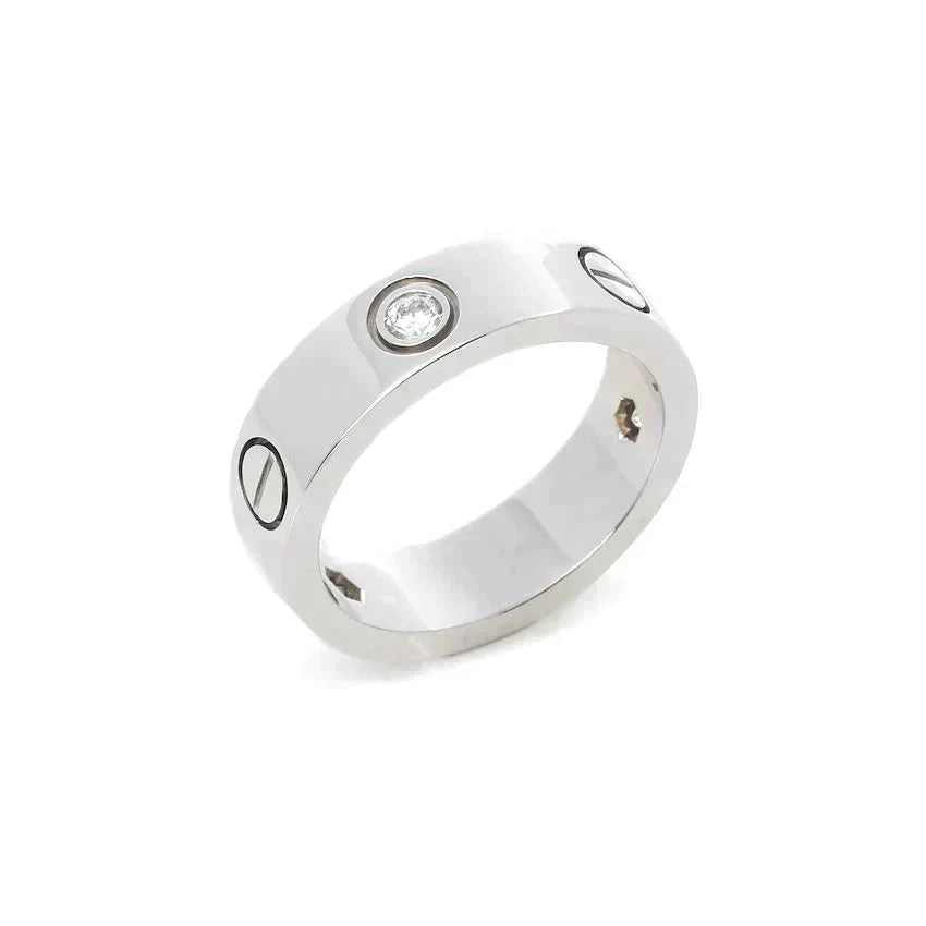 [Kincade Jewelery]LOVE RING 5.5MM 3 DIAMONDS SILVER
